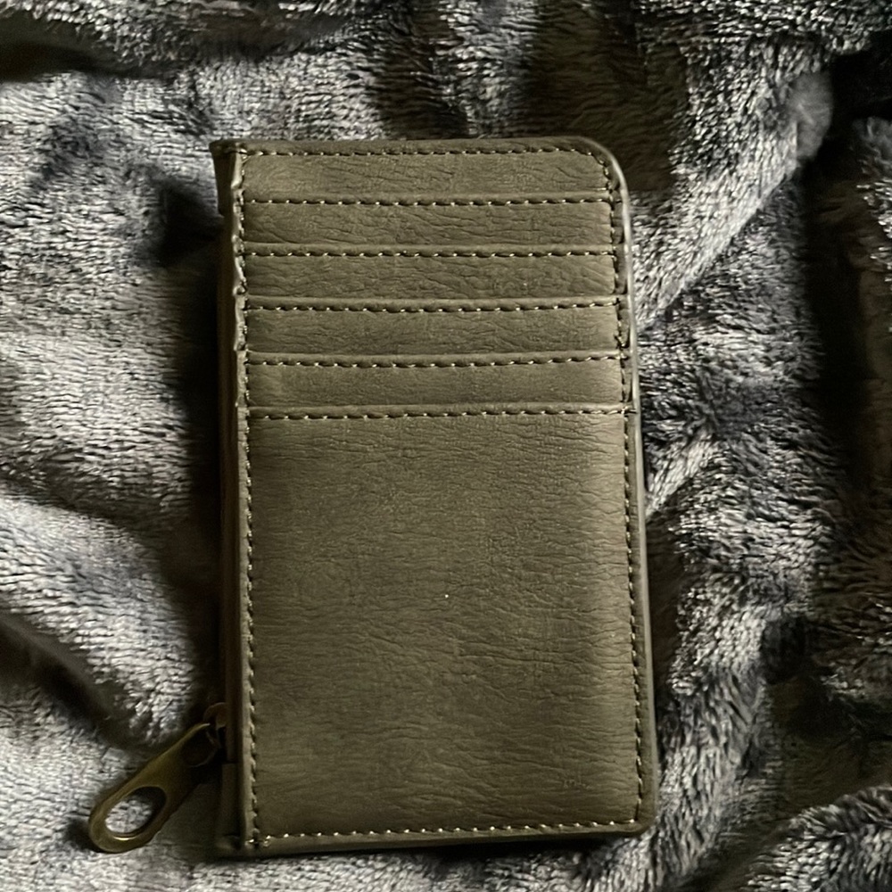 Green slim wallet.